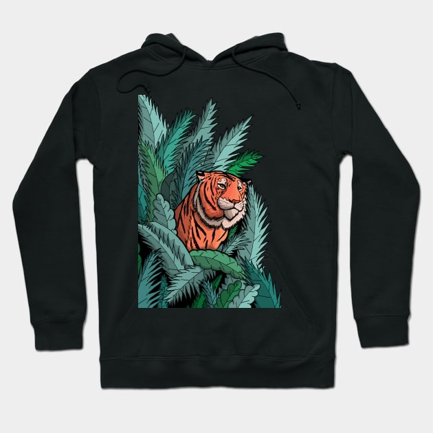 As the tiger emerged from the jungle Hoodie by Swadeillustrations